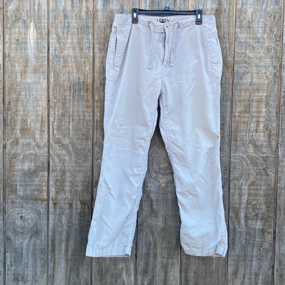 J. Crew Light Beige 100% Cotton Ripstop Casual Straight Leg Pants 36X32